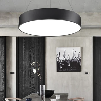 

Popular Acryl Iron Black and White Pendant Lights Dinning Room Foyer Pendant Lamp Modern Home Decor Hanging Lamp Luminaires