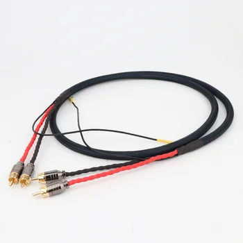 

Pair Hi-end OFC Silver Plated RCA Signal Cable Of LP Vinyl Record Player Amplifier Chassis Gold Plated Connector Extension Cord