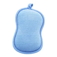 Blue 1 шт., милая детская хлопковая щетка для ванны, двусторонняя губка для ванны для малышей, пуховка для пудры, продукт для душа для новорожденных, полотенце, мяч - Цвет: Blue