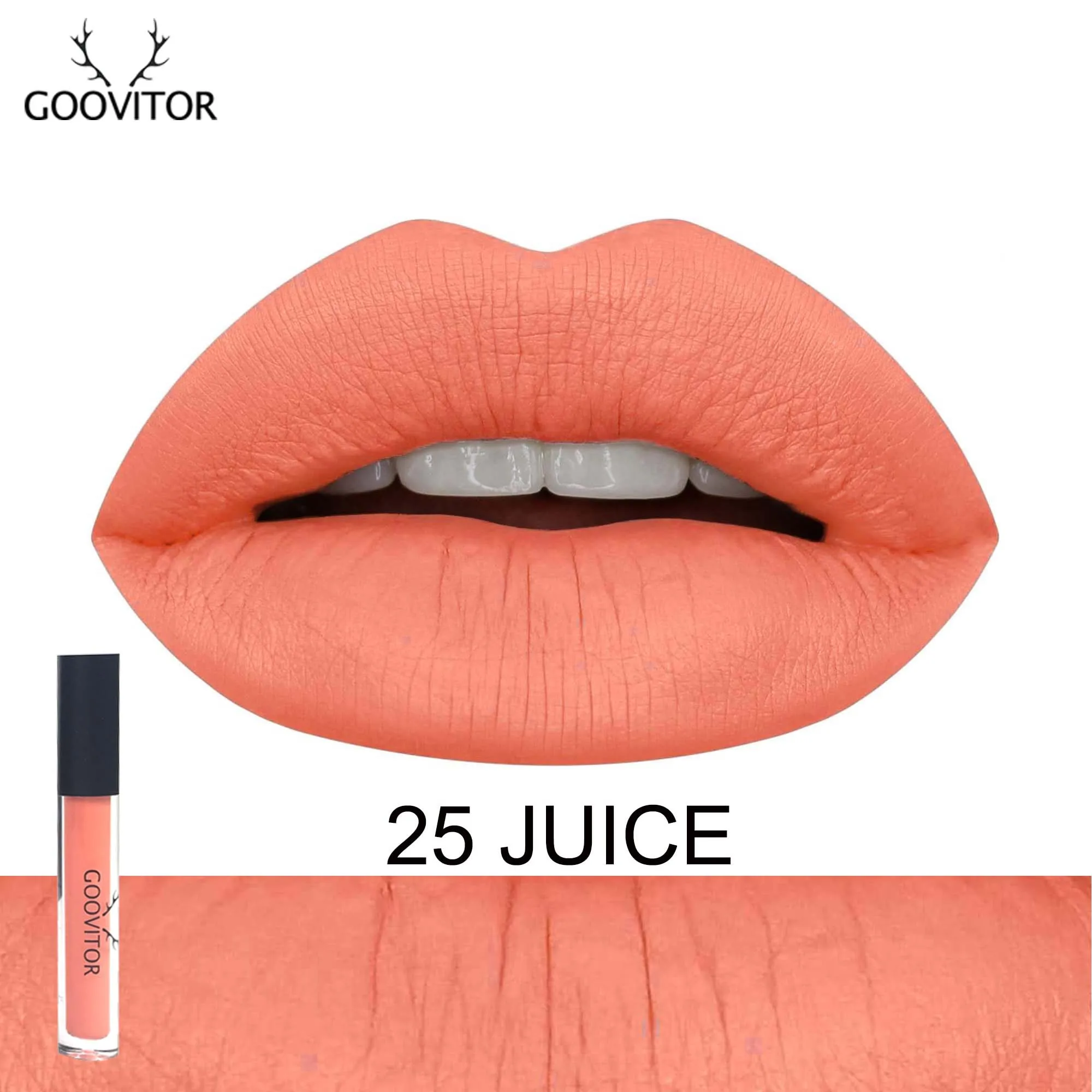 25 Juice Goovitor стойкая высокопигментированная Матовая жидкая губная помада, блеск для губ, водостойкий красный бархат, телесный, 25 цветов, макияж - Цвет: 25 Juice