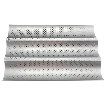 

Non-Stick Perforated French Bread Pan Baguette Mold Baguette Mold Wave Baker Baking Tool Stainless Steel Baguette Pan