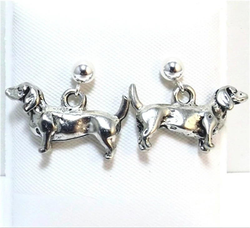 Pendientes de tuerca de perro salchicha, pendiente de perno de poste de bola, pendientes de encanto lindo|Pendientes con forma de gota| - AliExpress