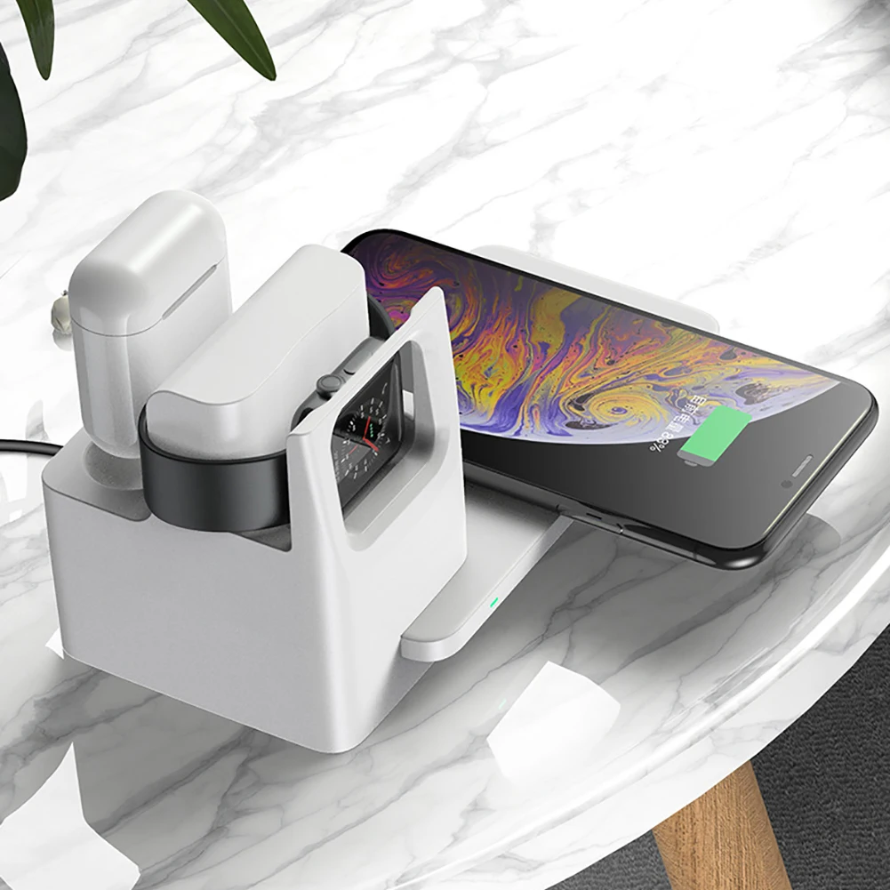 3 в 1 беспроводная зарядная подставка для iPhone 11 Pro Max Беспроводная зарядная док-станция магнитное зарядное устройство для Apple Watch 4 3 2 1 3в1