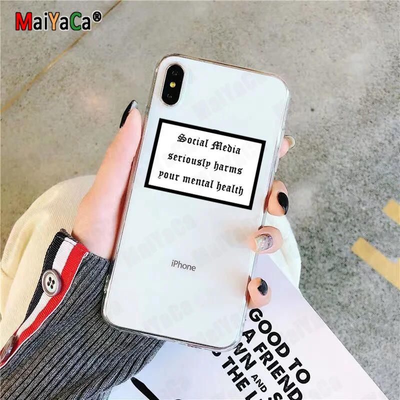 MaiYaCa Positive Good Vibe Happy Trust Funny TPU Transparent Phone Case for iPhone 11 pro XS MAX 8 7 6 6S Plus X 5 5S SE XR - Цвет: A9