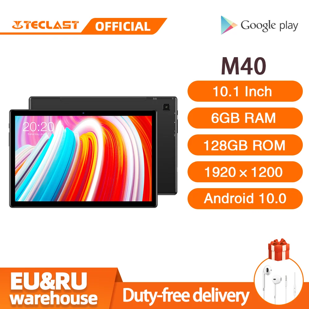 Teclast-Tableta M40 de 10,1 pulgadas, dispositivo con Android 10,0, 6GB RAM 128GB ROM, UNISOC, T618, ocho núcleos, cámara de 8MP, Bluetooth 5,0, llamadas telefónicas 4G, WiFi
