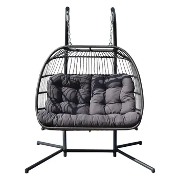 

DE Detachable Comfortable Aluminum Double Person Indoor Outdoor Nordic Patio Swing Hanging Basket Chair Balcony Bird Nest Chair