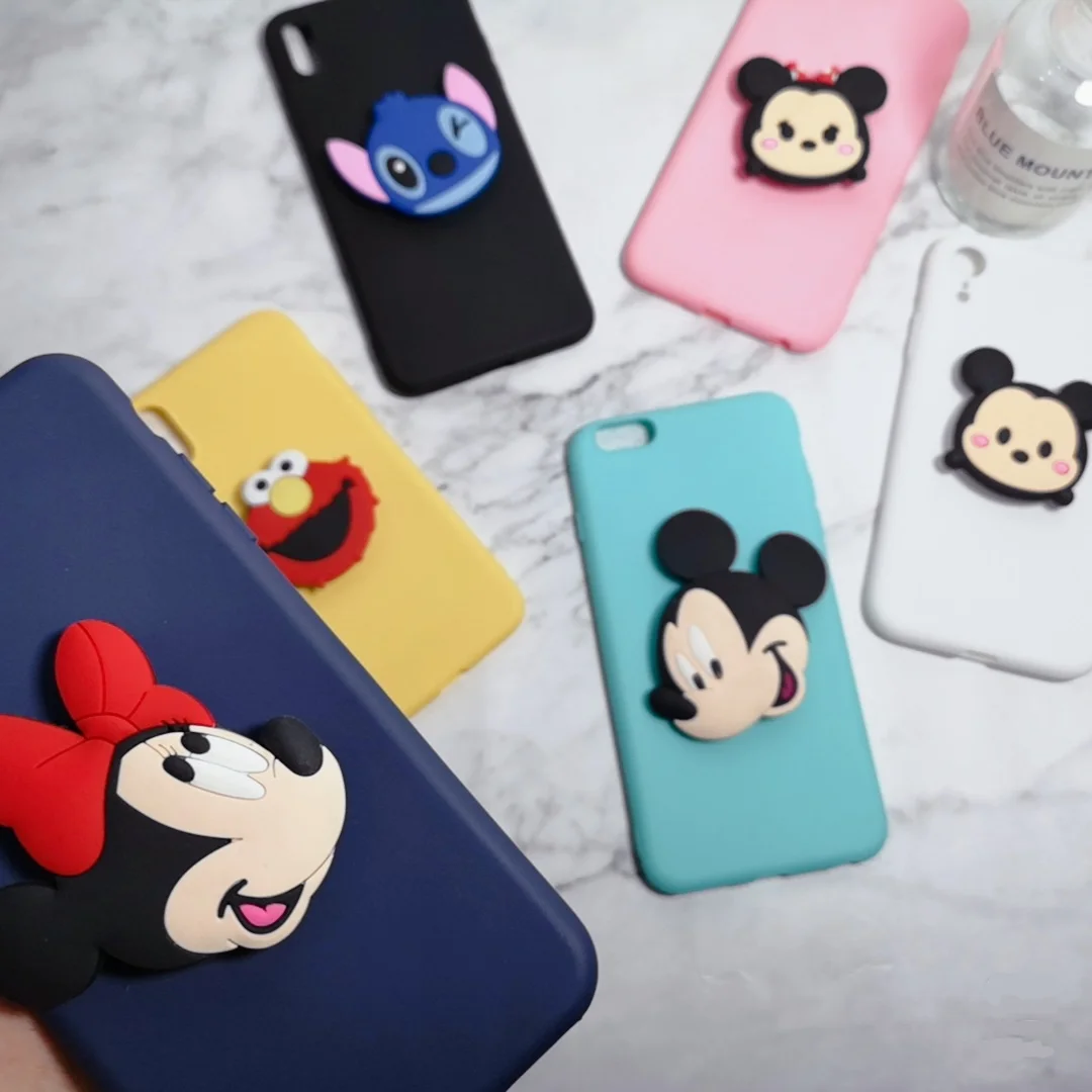 3D cartoon phone holder case for xiaomi redmi note 8 note8 pro 8t 8a 7a soft tpu silicone cute stand animal back cover |