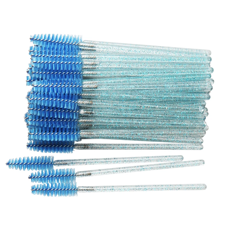 crystal full blue 1000 шт/партия одноразовый Кристалл Ручка кисти для макияжа одноразовые ресницы тушь для ресниц палочки Аппликатор для ресниц удлинитель инструменты для макияжа - Handle Color: crystal full blue