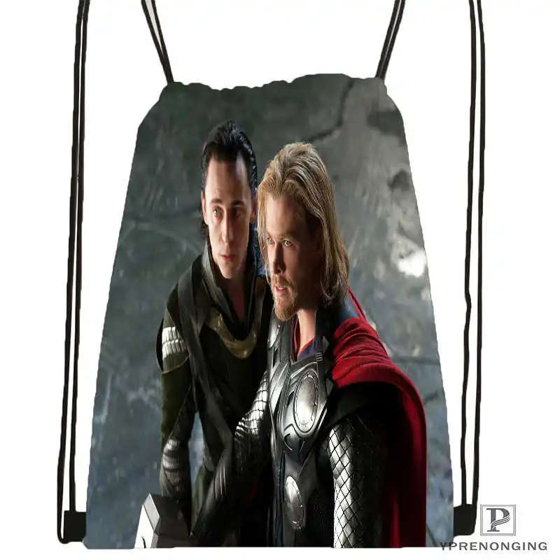Drawstring Backpack Пользовательские thor-loki-marvel походная сумка на шнурке для мужчин и женщин милый рюкзак дети ранец(черная спина) 31x40 см#20180611-03-150 - Цвет: Drawstring Backpack