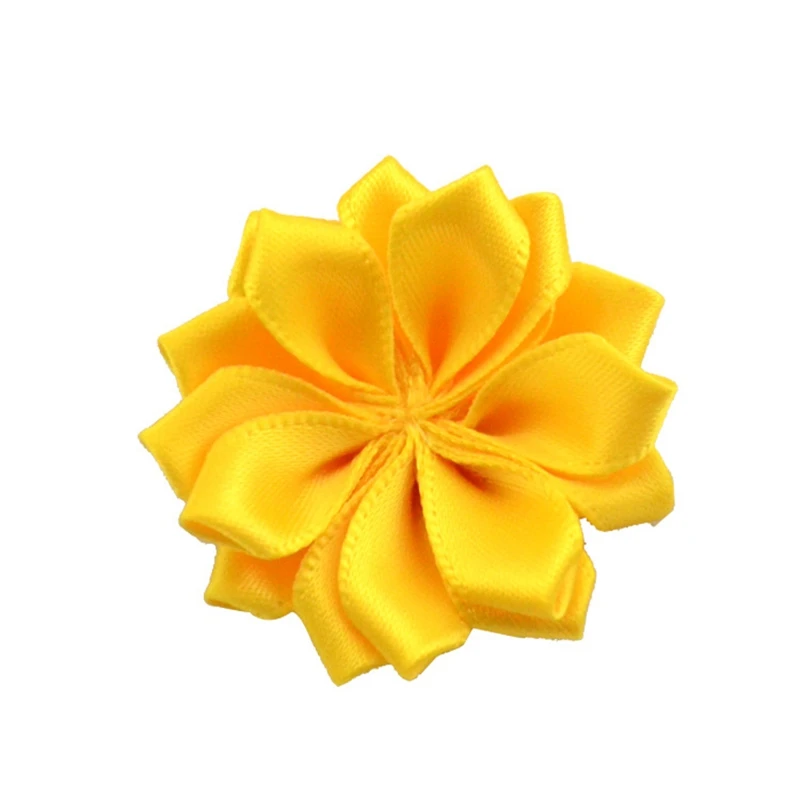 Nishine 1," 20 шт./лот 16 Petaled атлас с розочками лента цветы с акриловой кнопкой используется для повязка на голову" сделай сам "заколки аксессуары для волос - Цвет: 36-20pcs