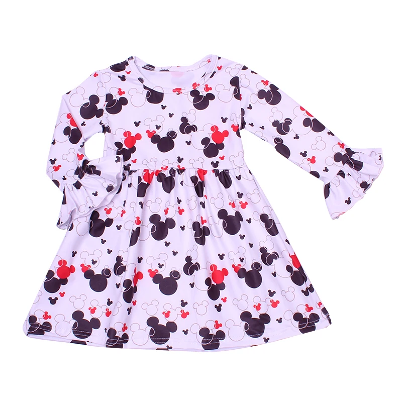 Весеннее детское изысканное платье на День святого Валентина Милая белая одежда с длинными рукавами и рюшами для маленьких девочек мягкий молочный шелк