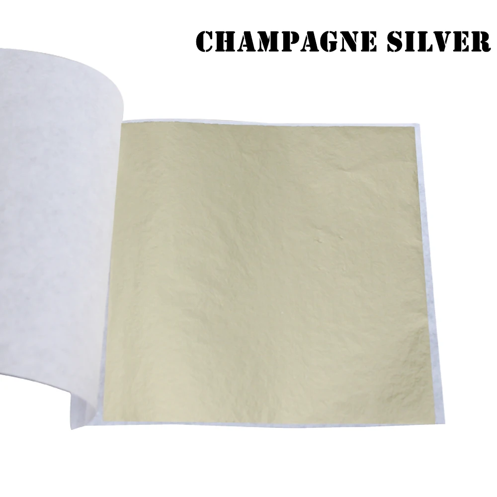 Champagne Silver Имитация листов золотого листа фольга бумага 10 шт. 8X8,5 см для художественных ремесел статуя украшения ногтей красочный золотой лист фольга бумага позолота - Цвет: Champagne Silver