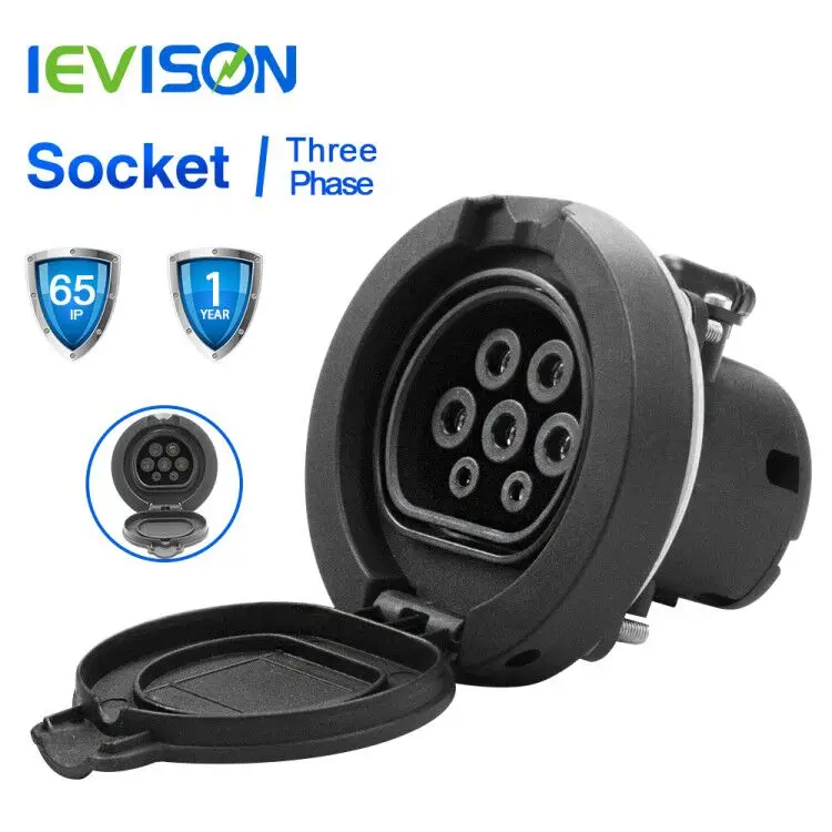 European Standard IEC 62196-2 32A 3 Phase AC EV Charging Socket Outlet Type 2 connector 4 Point Fixed