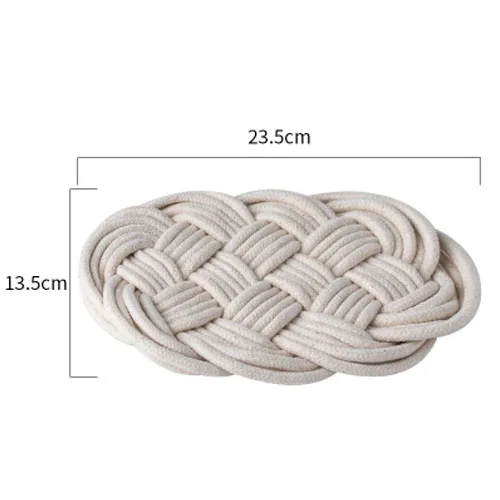Cotton-Rectangle JINSERTA поднос для чайных чашек ручной работы из хлопка и льна, коврик для стола, моющийся, изоляционный, анти-горячий коврик для декора рабочего стола - Цвет: Cotton-Rectangle
