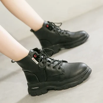

2019 new autumn British style Martin boots female net red single boots thick bottom handsome cool spring and autumn small boots