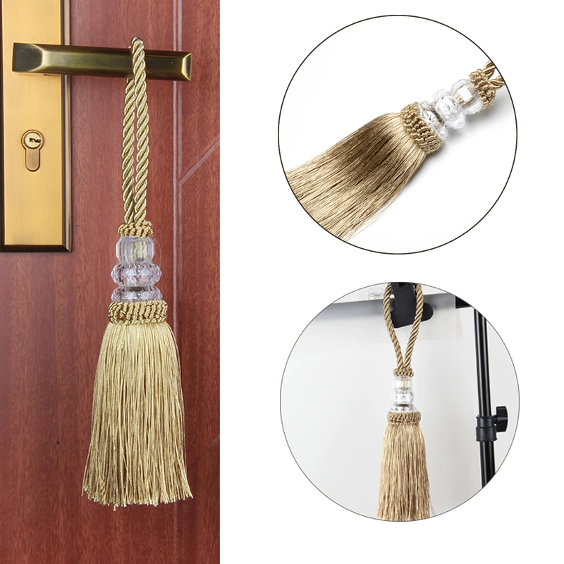Borlas poliéster para cortina, borlas grandes, de seda, cuentas de cristal colgante DIY para accesorios para cortinas, 1Pc|Accesorios decorativos de cortinas| - AliExpress