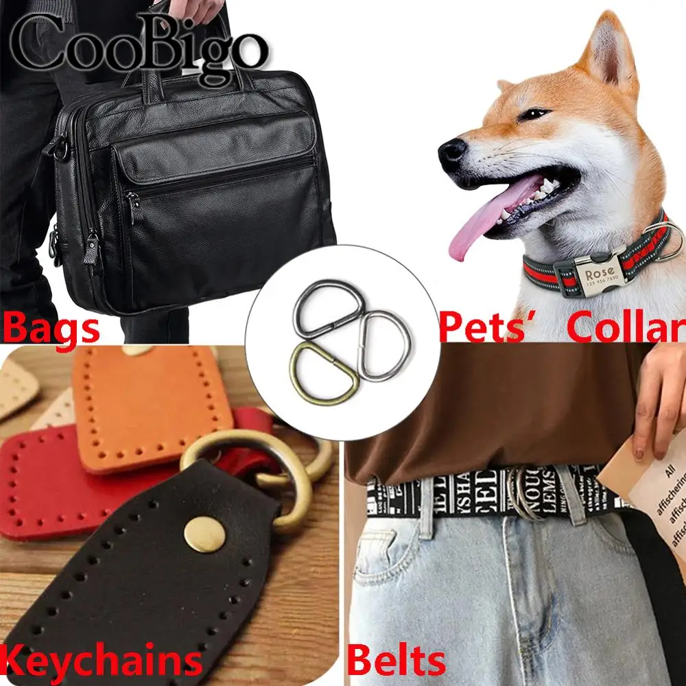 Металлические неспаянные D образные кольца 100 шт. Регулируемая пряжка для