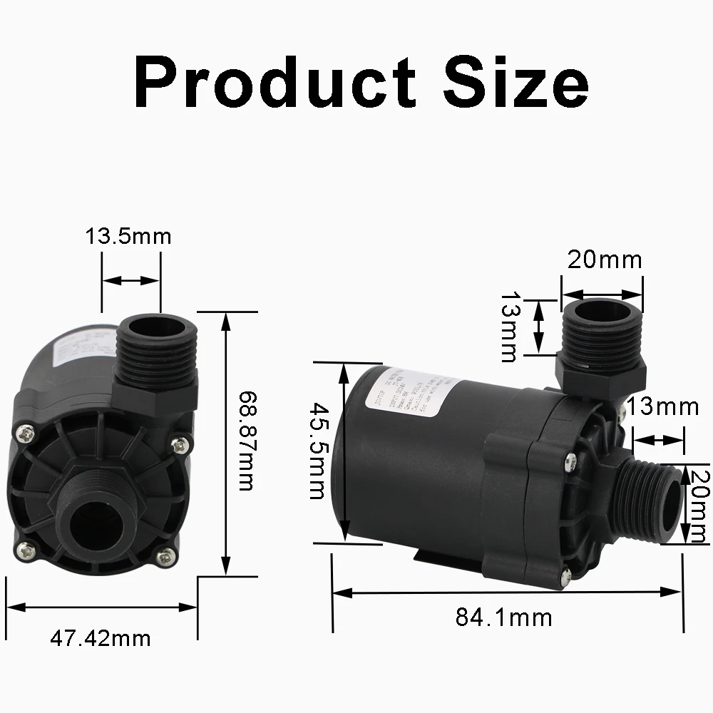 JT-40B Solar DC 12V 24V Booster Bürstenlose Wasserpumpe für Badmaschine, Warmwasserbereiter Max. Hub 900L/H – Detail 1