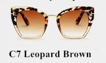 c7 leopardbrown Женские квадратные солнцезащитные очки больших размеров, Женские винтажные солнцезащитные очки, новинка, кошачий глаз, солнцезащитные очки для женщин, мужчин, женщин, UV400 - Цвет линз: c7 leopardbrown