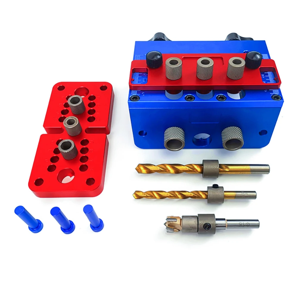 

3 In 1 Aluminium alloy Punch locator Woodworking Tool Drilling Tools Wood Working Precise Self Centering Dowelling Jig