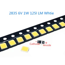 50-1000 шт./лот 6 в 1 Вт Высокая яркость 2835 120-135Lm SMD светодиодный чип теплый холодный белый Светодиодный поверхностный монтаж PCB светильник излучающая Диодная лампа