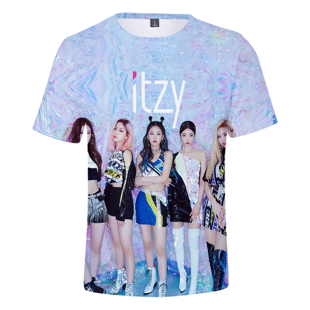 Новая ITZY 3D футболка Женская Новая высококачественная Kpop популярная во всем мире певица ITZY футболка футболки для девочек