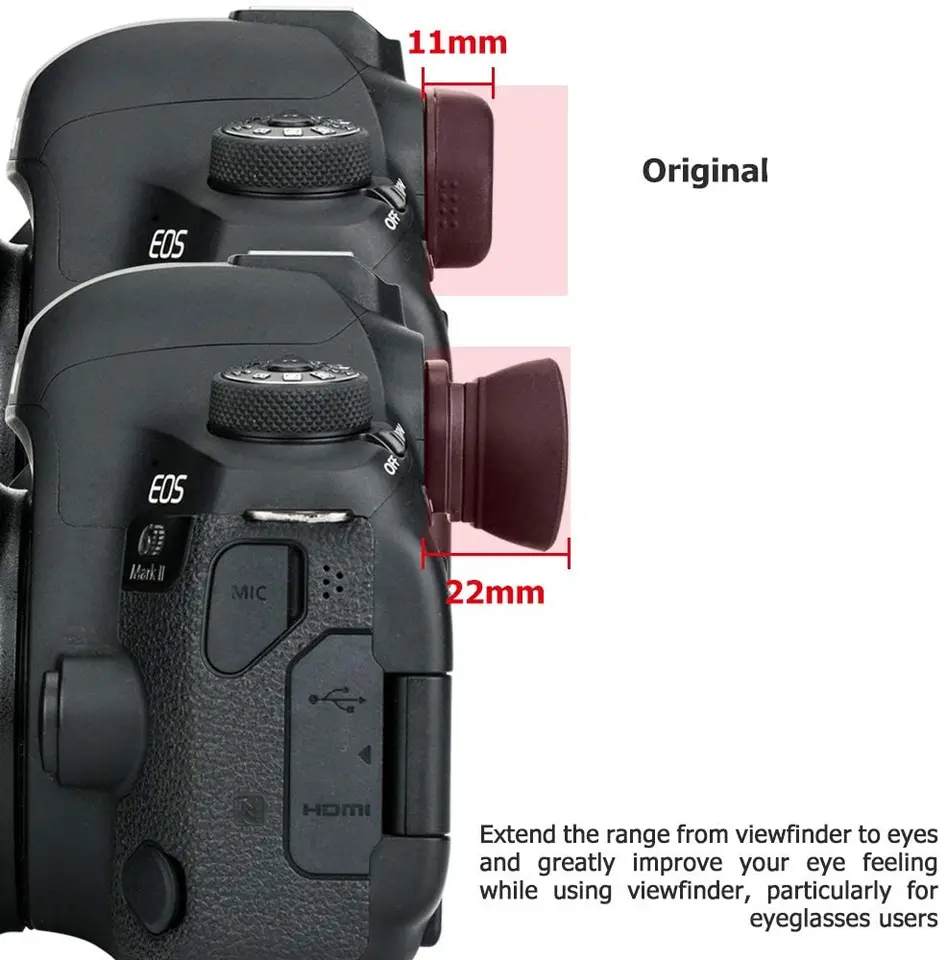 250D Eyecup Viewfinder Eyepiece For Canon EOS 250D 200DII 200d 100d 800d 1500d 1300d 1200d Camera Replaces Canon Ef Hot Shoe Cover 22 Pack - View #4