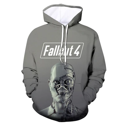 Модная мужская Высококачественная онлайн-игра Fallout 4 персонажа 3D печать мужчин и женщин Осень готический стиль толстовка горячая распродажа - Цвет: DLY-DL-FS06