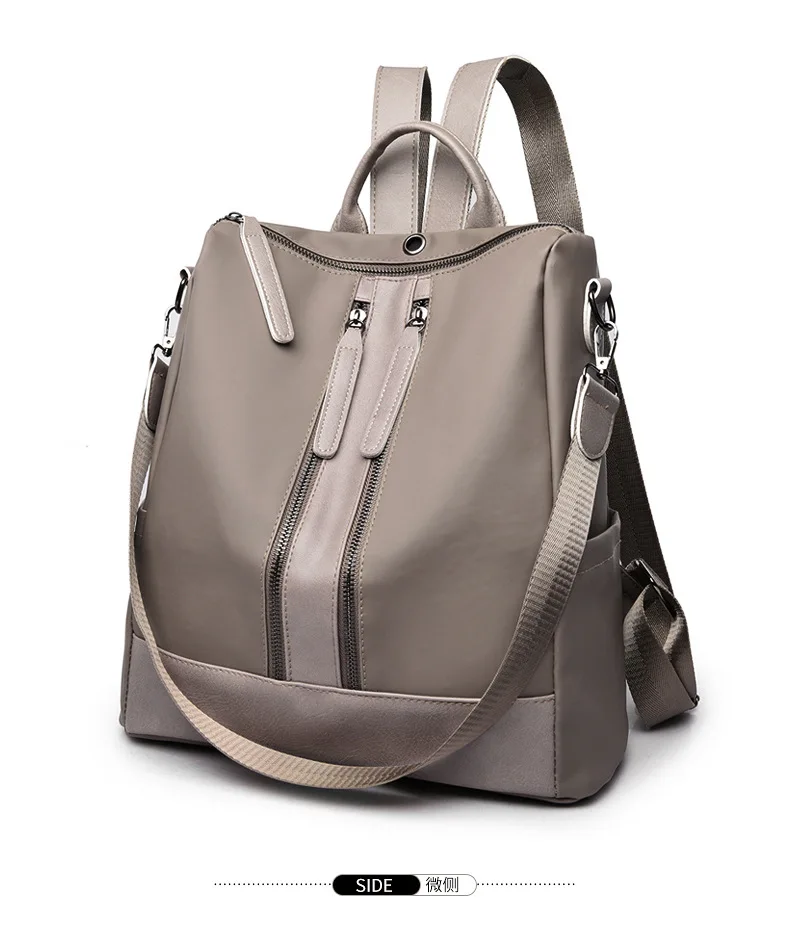 Противоугонный рюкзак для женщин, стиль, большой объем, корейский стиль, нейлон, универсальная школьная сумка, рюкзак для тройного использования, поперечная граница