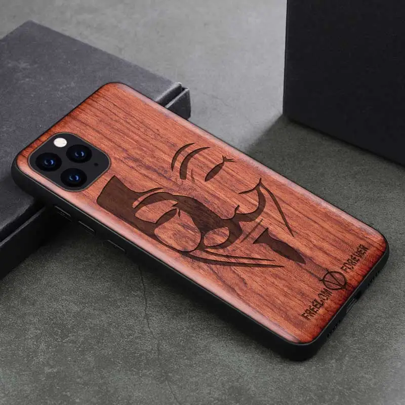 Чехол для телефона iPhone 11 12 Pro Max Оригинальный Деревянный чехол Boogic из ТПУ XR X XS 8 7 plus