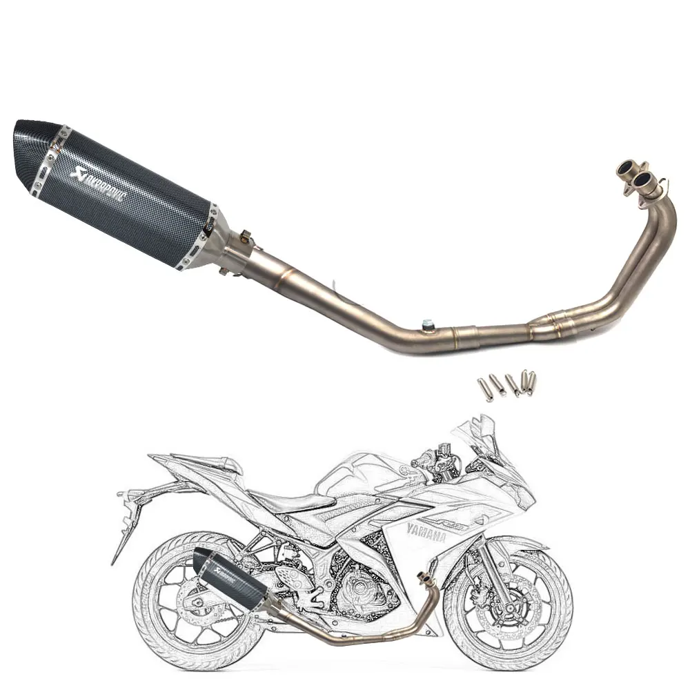Полная выхлопная система трубы средней трубы скольжения для YAMAHA YZF R3 R25- MT03- с 370 мм выхлопной