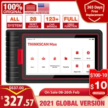 Thinkcar thinkscan máximo leitor de código automotivo do varredor obd2 profissional do sistema completo com 28 função de redefinição livre pk crp909/mk808
