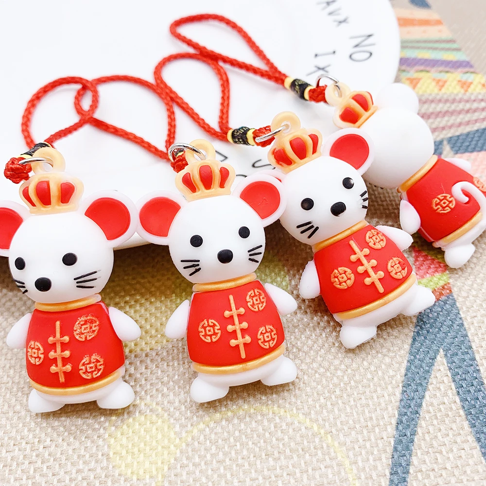 

Chinese style Bag accessories Creative gifts key ring Creative gifts Tang suit mouse year of the mouse