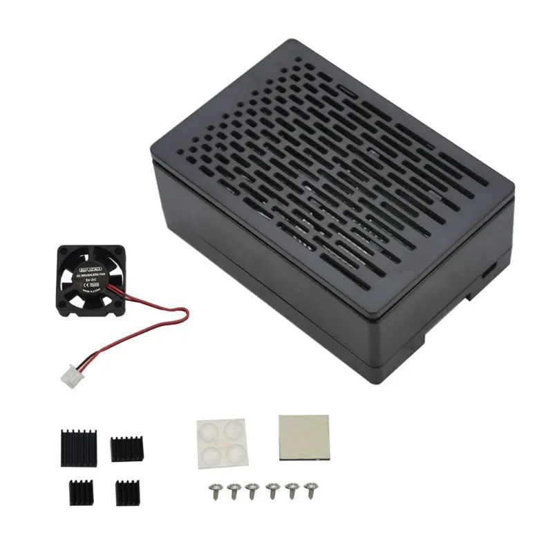 1 комплект ABS защитный чехол Корпус с охлаждающим вентилятором для Raspberry Pi 4B
