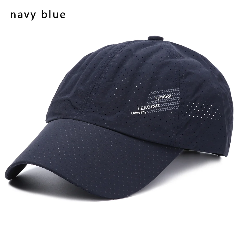 navy blue 1 шт., новая модная повседневная прочная сетчатая Кепка, солнцезащитная Кепка, дышащая бейсболка для гольфа, женская и мужская одноцветная летняя кепка - Цвет: navy blue