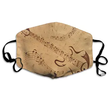 

Guitar Notes Inspiring Dust Mouth Mask Reusable Anti-Dust Face Mask Adjustable Earloop Skin Protection