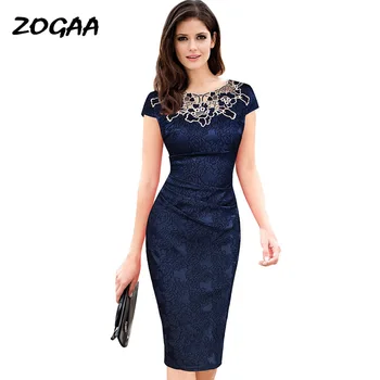 

ZOGAA Women Dresses Dress 2020 Four colors Lace New Style Package Hip Bodycon Knee-Length Formal Wrap Dresses