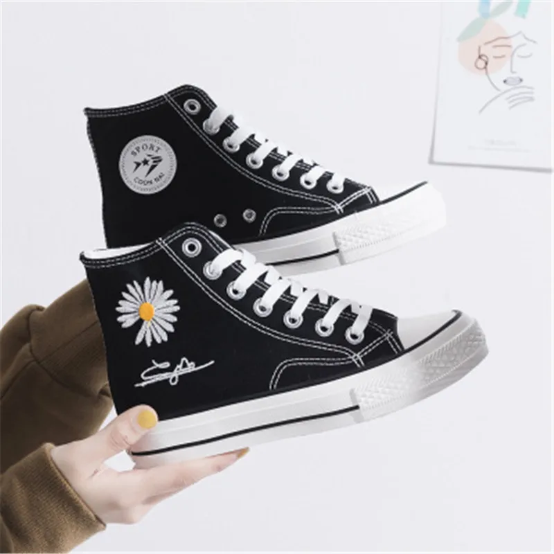 Kpop G-dragon Daisy Peaceminusone Platform Gd Black White High-top Canvas  Shoes For Fans Collection Decoration G35 - Shoes - AliExpress
