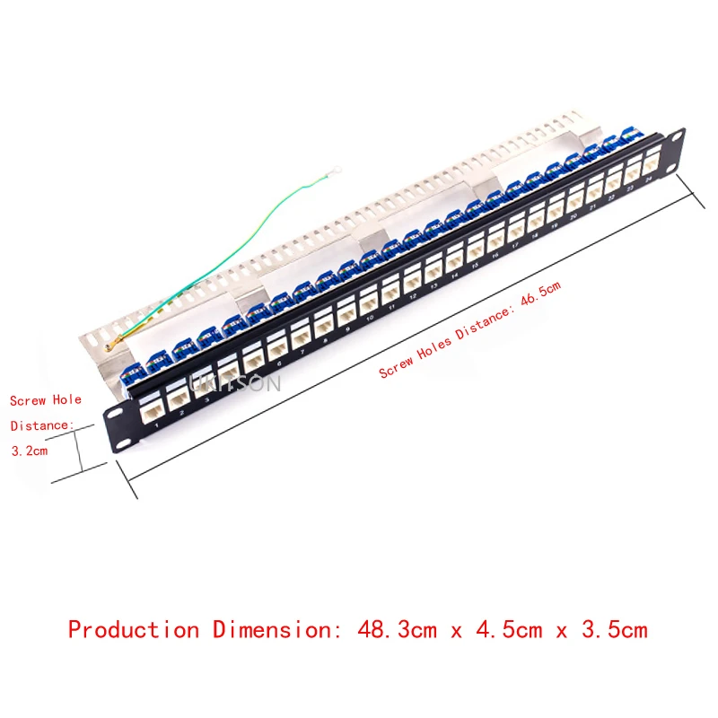 Suporte de Internet Painel de Remendo sem Ferramentas com 24 Soquete para 19 Plugues Ferramenta-livre Keystone Jack Módulo Polegada Rackmount Cat6 Rj45 - Image 6