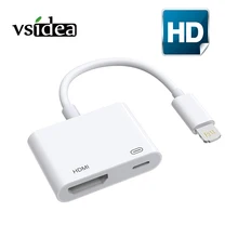 4K 1080P สำหรับ iPhone To HDMI VGA AUDIO Adapter สำหรับ Apple Ipad Digital AV Adapter Converter สำหรับ iPhone 12/X/11/iPad Air