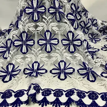 

BEAUTIFICAL nigerian lace fabrics two-tone embroidery lace fabric for dress High quality french net lace fabric 5yards ML7N170