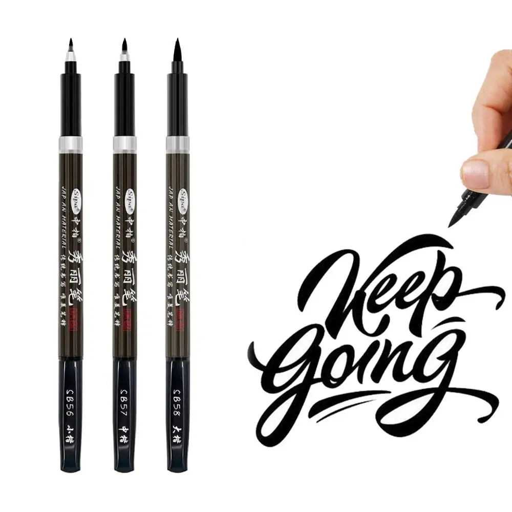 

3 pcs/Lot chinese calligraphy brush pen for signature Drawing art supplies Stationery school supply papelaria caligrafia 6867