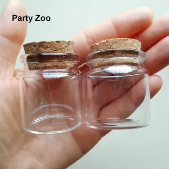 

240 X 20ml Clear Cork Glass Jar Delicate Candy Marble Chocolate Storage Gift Bottle D37x H40mm Wholesale