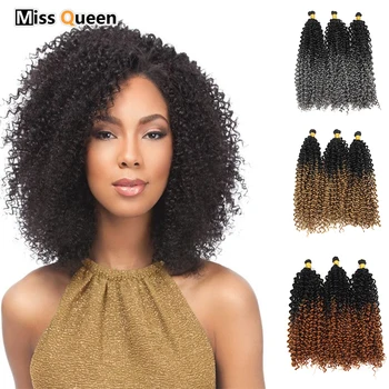 

MISS QUEEN 12 "Curly Hair Tress Braided Synthetic Braided Hair with Ombre Crocheted Hair Extensions