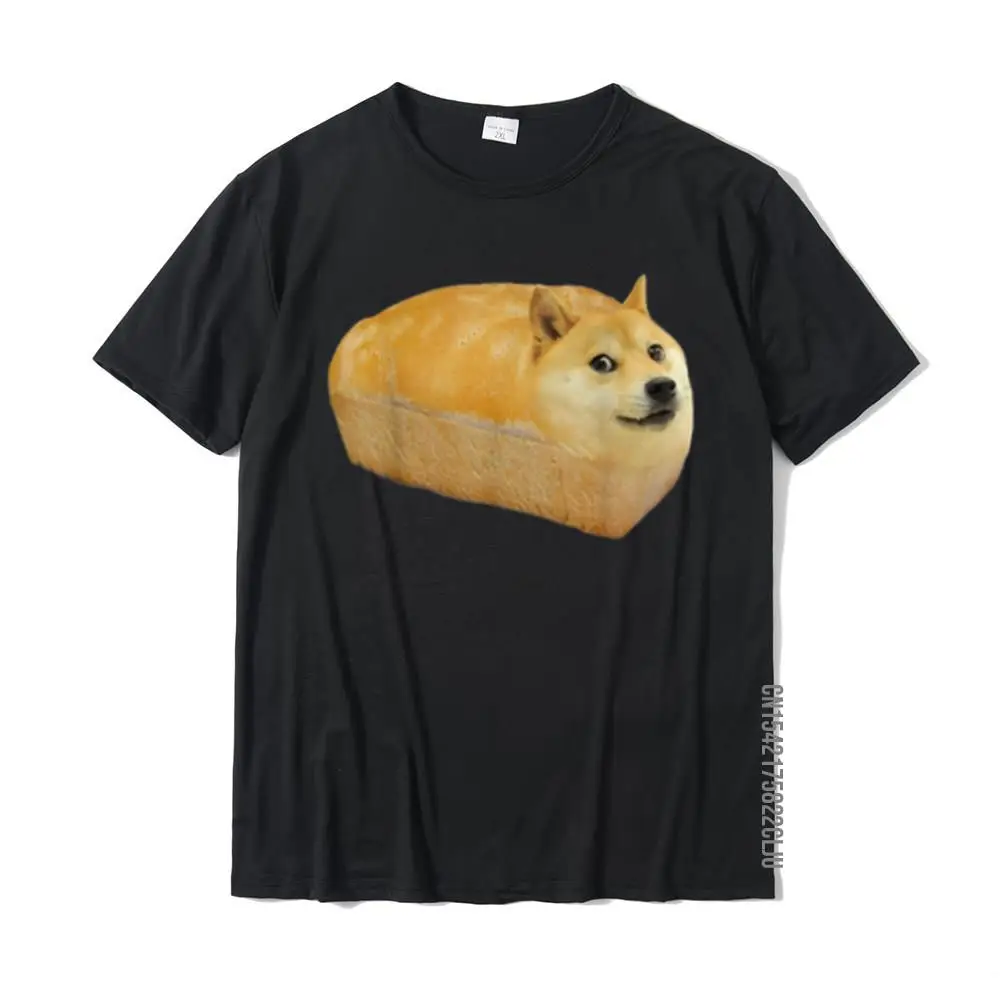 Cool Top T-shirts for Men Casual Summer Autumn T Shirt Short Sleeve Brand New Camisa Clothing Shirt Crewneck All Cotton Funny Shiba Inu Doge Bread Meme T-Shirt__24889 black