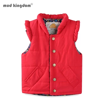 

Mudkingdom Sweet Girls Vest Cute Stand Collar Solid Sleeveless Jacket Girls Vests Winter Waistcoat Kids Gilet Fille Coats
