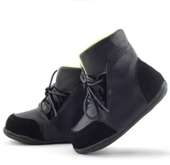 

Children Genuine Leather Boots New Winter Boys Snow Boots Kids Shoes For Girl Soft Outsole Fashion Lace-Up Plush Leather Boots