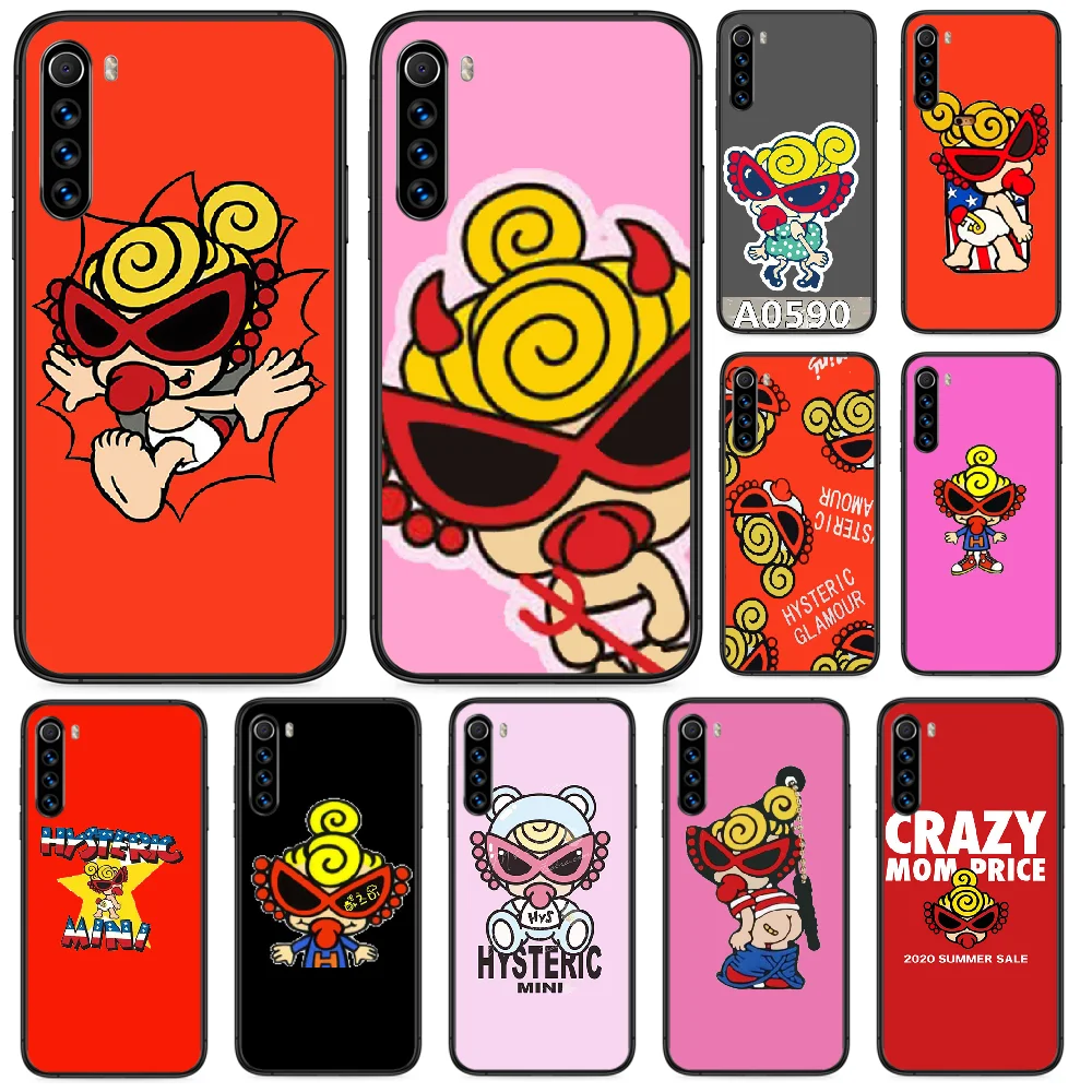 Мини чехол для телефона hysteric Xiaomi Redmi Note 4A 4X 5 6 6A 7 7A 8 8A 4 5A 8T Plus Pro Черный силиконовый