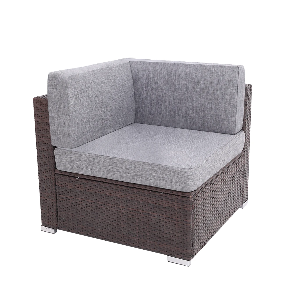 Us Warehouse 2pcs Thick Tube High Bar Chair Brown Gradient Outdoor Rattan Sofa Garden Sofas Aliexpress