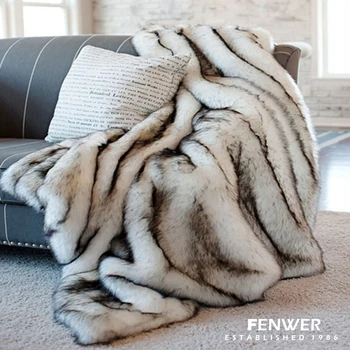

High-grade model room fur blanket home decoration blanket fox fur decoration blanket